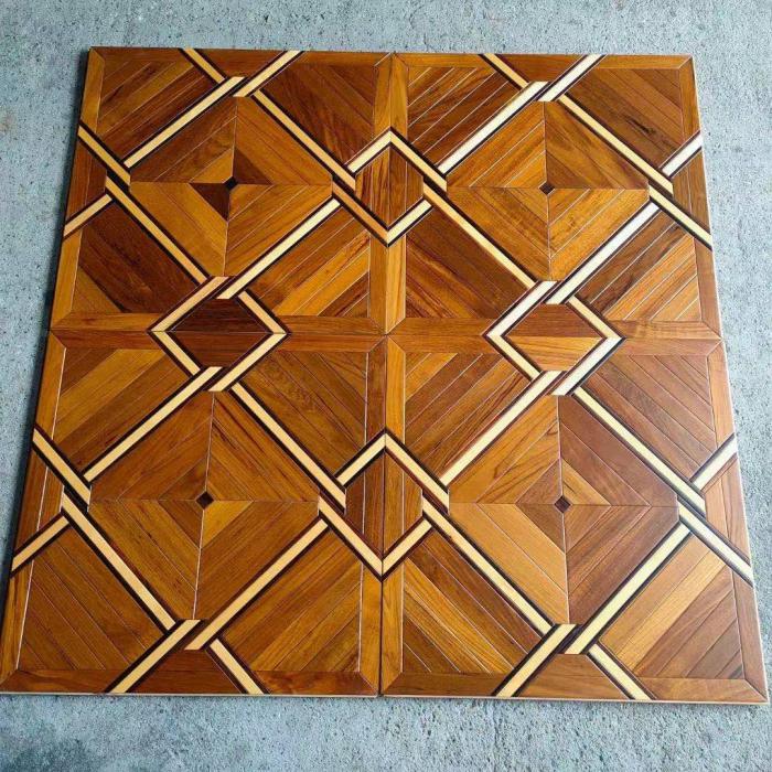 teak and maple art parquet