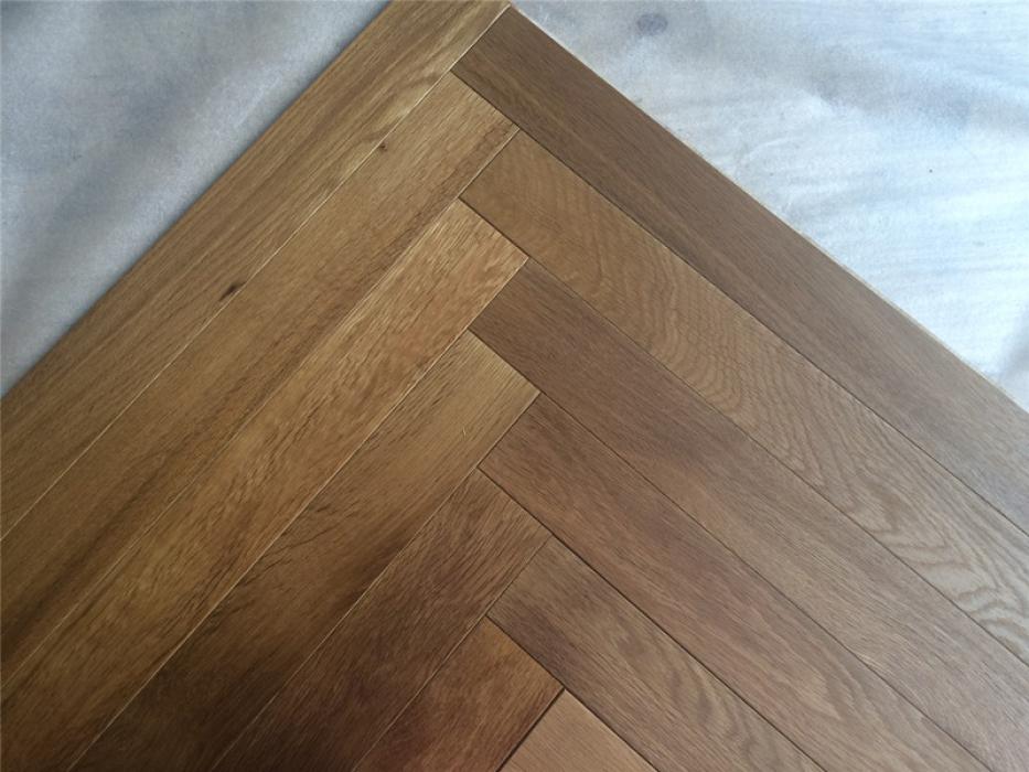 Oak smoked herringbone engineered flooring