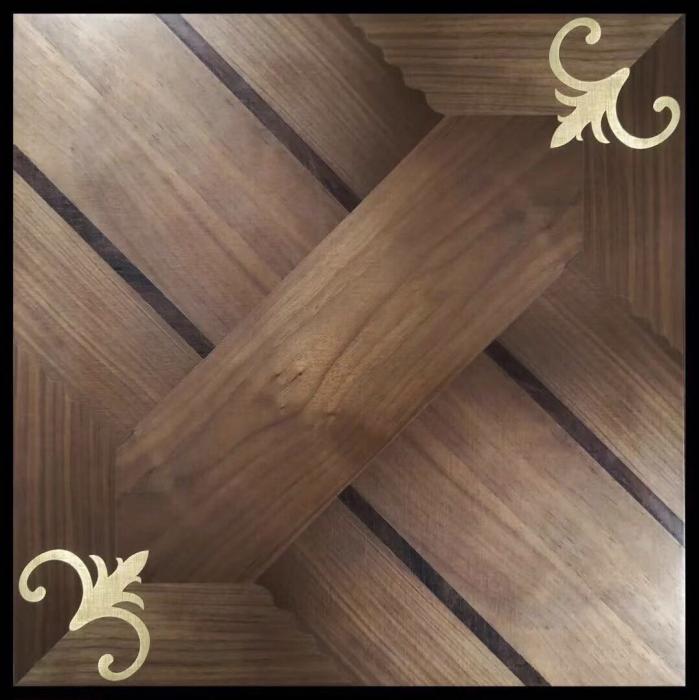 walnut and brass art parquet