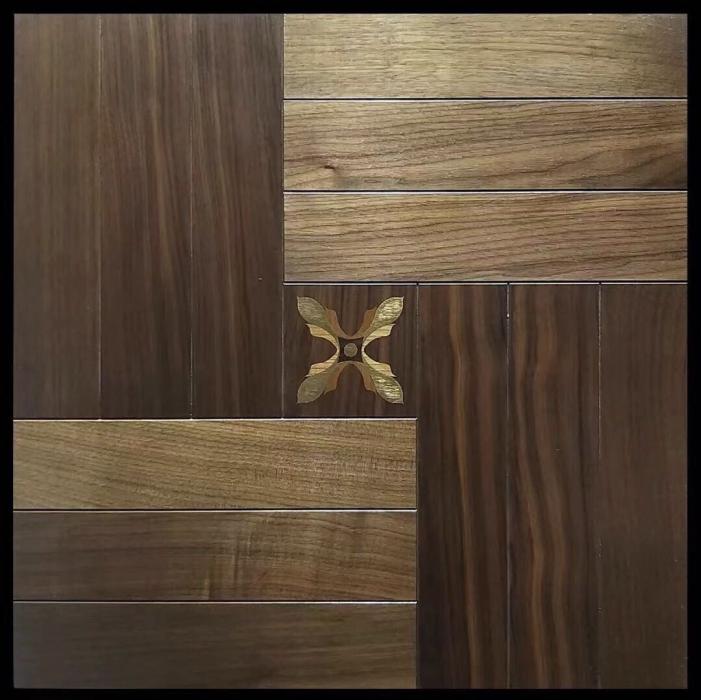 walnut and brass art parquet