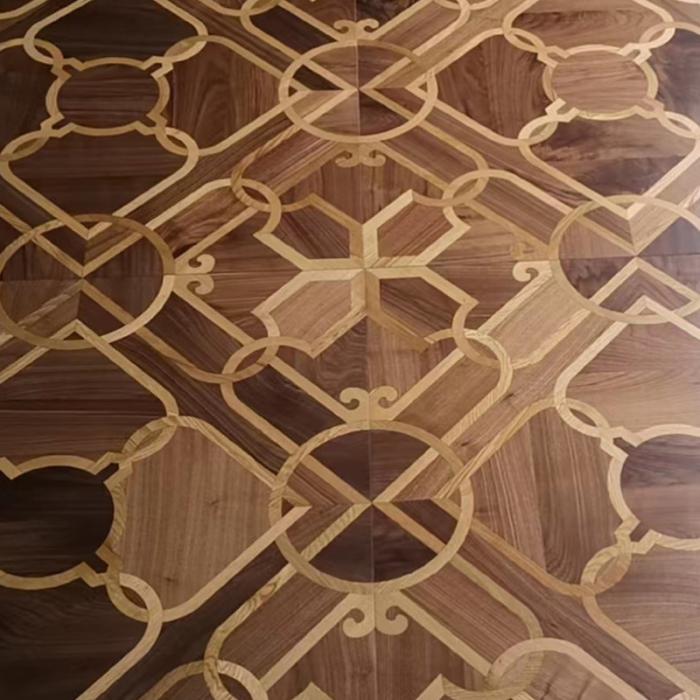oak and walnut designed parquet