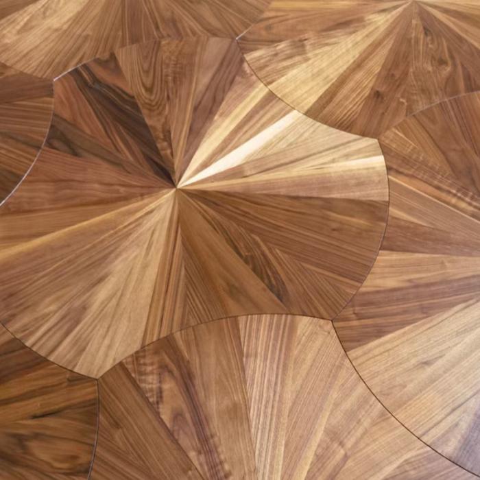 Fan-shaped art parquet