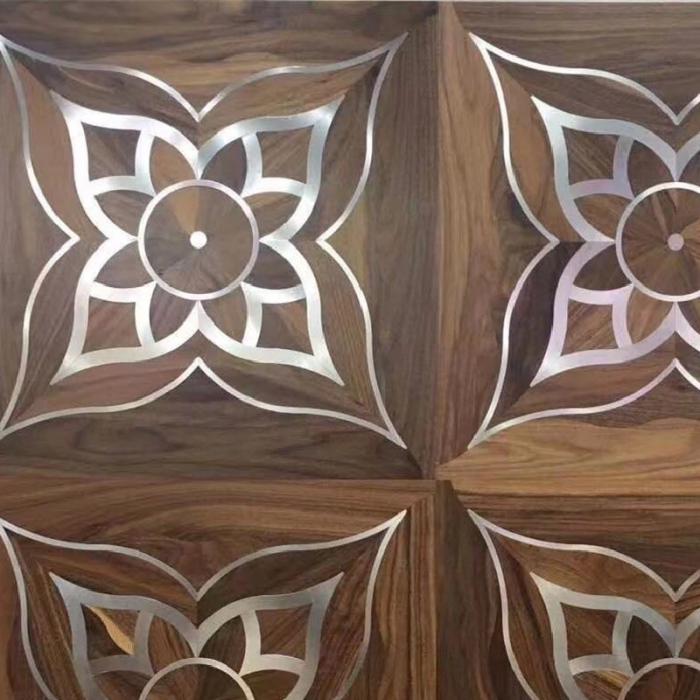Oak Brass inlay art parquet