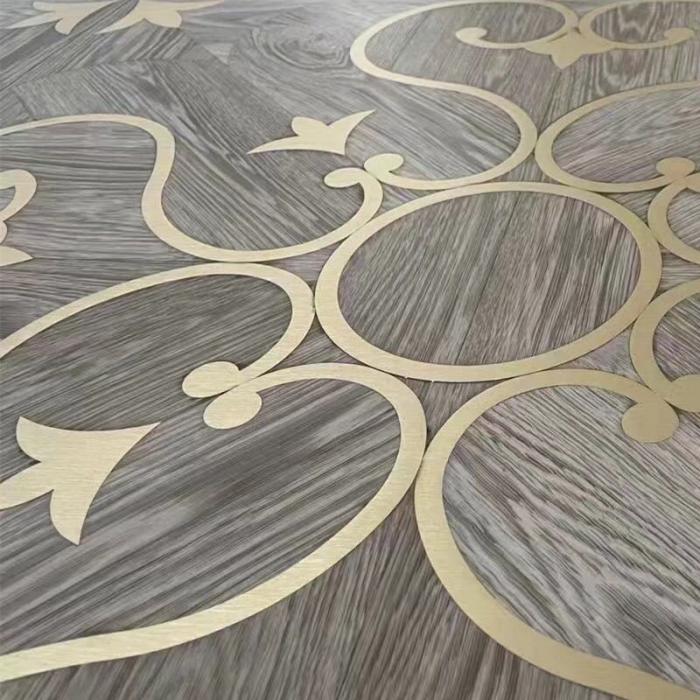 Oak Brass inlay art parquet