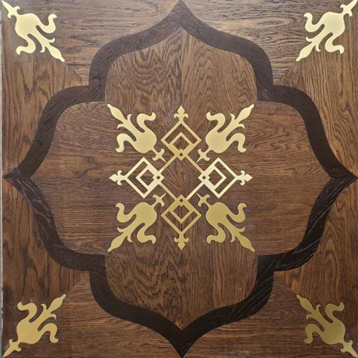 Oak Brass inlay art parquet